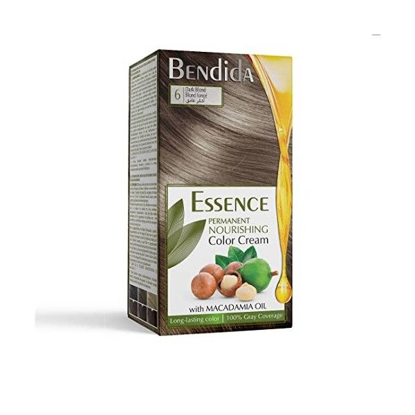 Coloration permanente Bendida, crème colorante nourrissante à lhuile de macadamia, couleur longue tenue 120ml 8.1 Blond cen