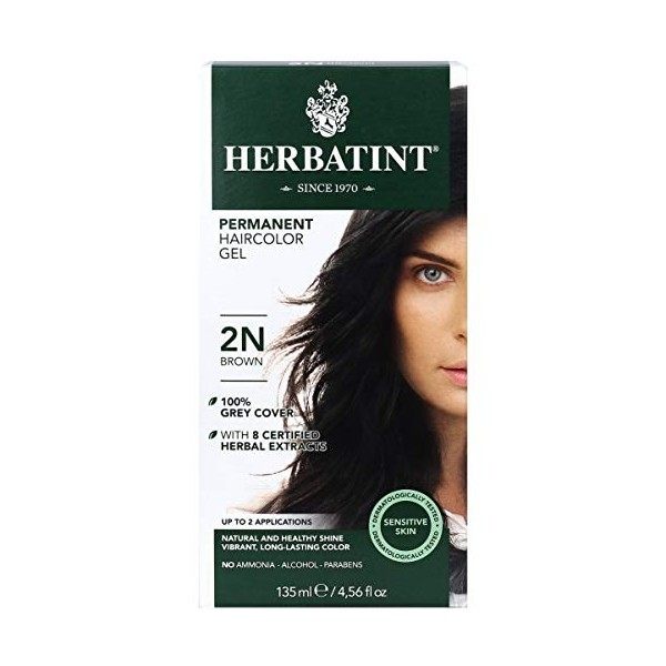 Herbatint Gel à base de plantes Haircolor permanent. 2N Brown