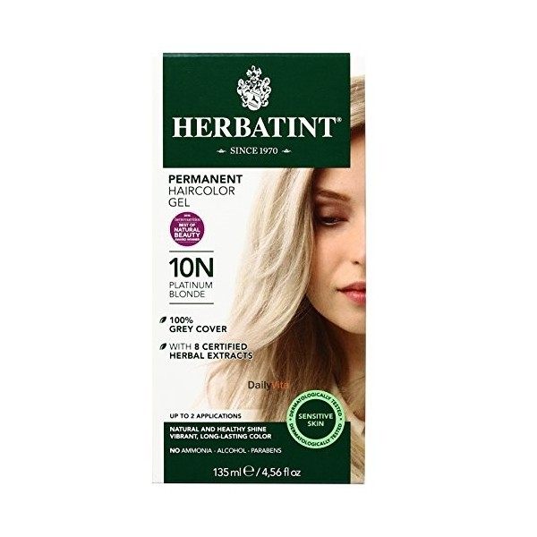 Herbatint Permanent Herbal Haircolour Gel 10N Platinum Blonde - 135 ml