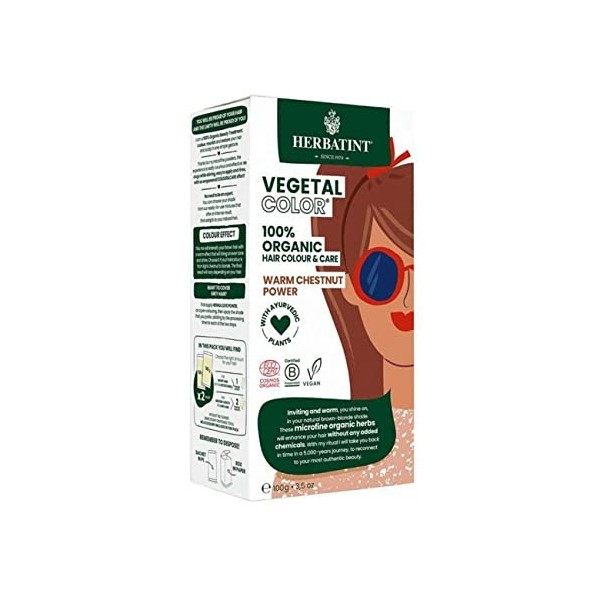 Herbatint Organic Warm Chestnut Power Vegetal Colour 100g