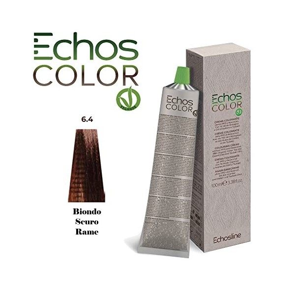 NEW Echos Color - 6.4 Blond Foncé Cuivre - Crème Colorante sans PPD et Résorcine - 100 ml