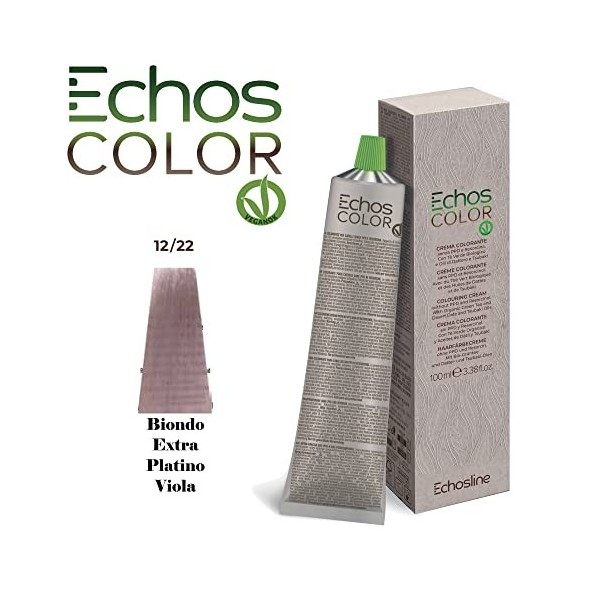 NEW Echos Color - 12.22 Blond Extra Platine Violet - Crème Colorante sans PPD et Résorcine - 100 ml