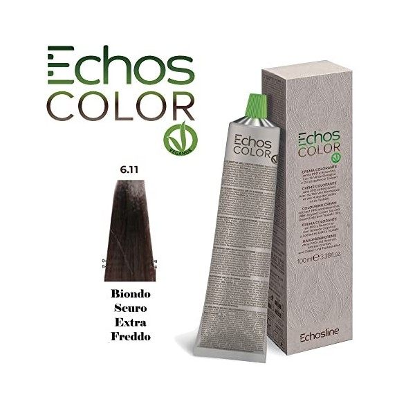 NEW Echos Color - 6.11 Blond Foncé Extra Froid - Crème Colorante sans PPD et Résorcine - 100 ml