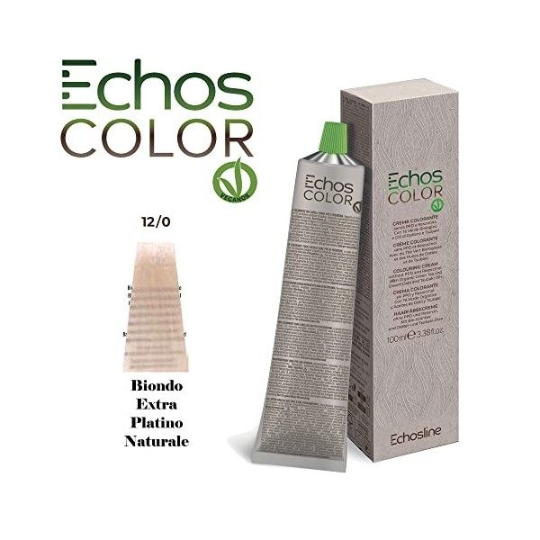 NEW Echos Color - 12.0 Blond Extra Platine Naturel - Crème Colorante sans PPD et Résorcine - 100 ml