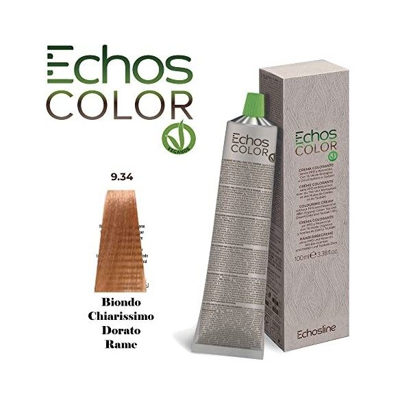 NEW Echos Color - 9.34 Blond Clair Doré Cuivre - Crème Colorante sans PPD et Résorcine - 100 ml