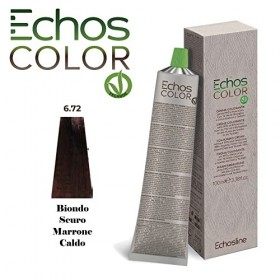NEW Echos Color - 6.72 Blond Foncé Brun Chaud - Crème Colorante sans PPD et Résorcine - 100 ml