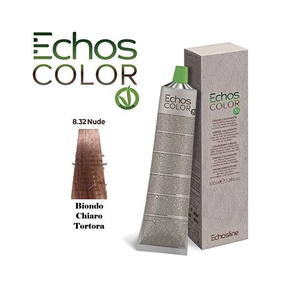 NEW Echos Color - 8.32 NUDE Blond Clair Taupe - Crème Colorante sans PPD et Résorcine - 100 ml