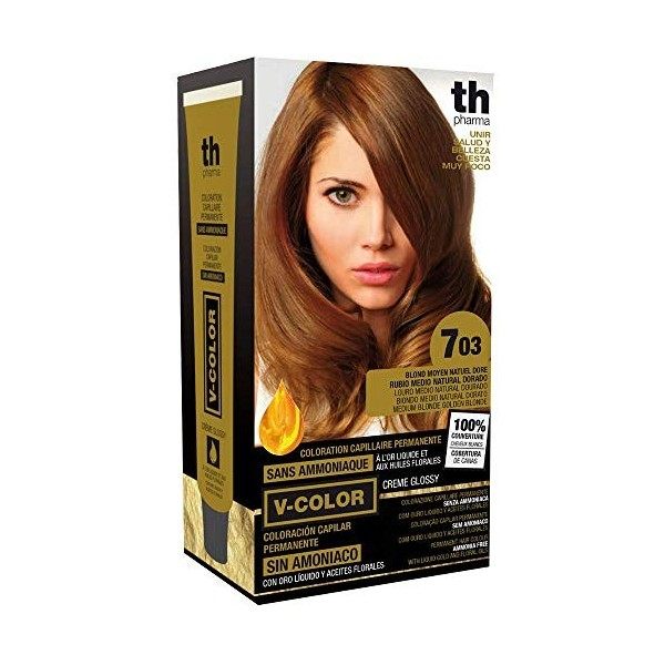 Thader TH Pharma Kit colorant sans ammoniaque pour une odeur agréable avec Liquid Gold, Couleur 5.57 Châtain clair acajou vio