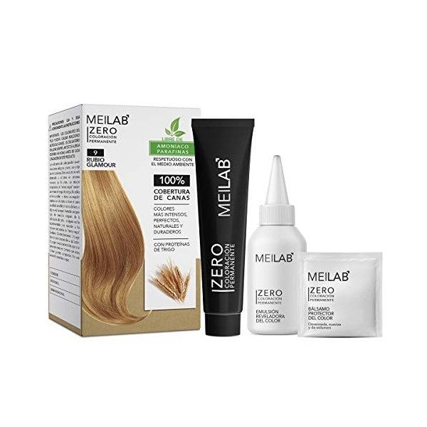 MEILAB - Coloration cheveux sans ammoniaque - Lot de 3 unitès - Blond très clair 9