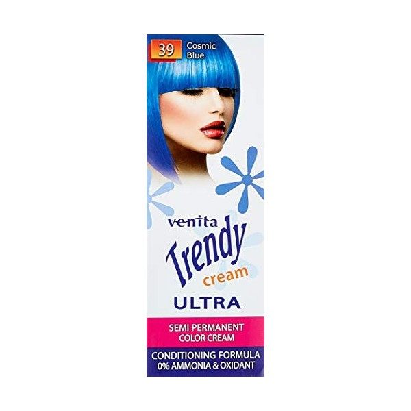 Venita Trendy Cream Ultra Coloration pour cheveux 39 Cosmic Blue 75 ml