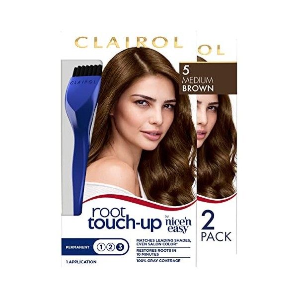 Clairol Nice n Easy Root Touch-Up 005 Medium Brown 1 Kit Pack of 2 by Clairol