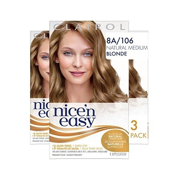 Clairol Nice n Easy Hair Color 106 Natural Medium Ash Blonde 1 Kit by Clairol
