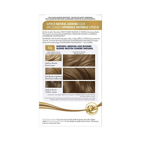 Clairol Nice n Easy Hair Color 106 Natural Medium Ash Blonde 1 Kit by Clairol