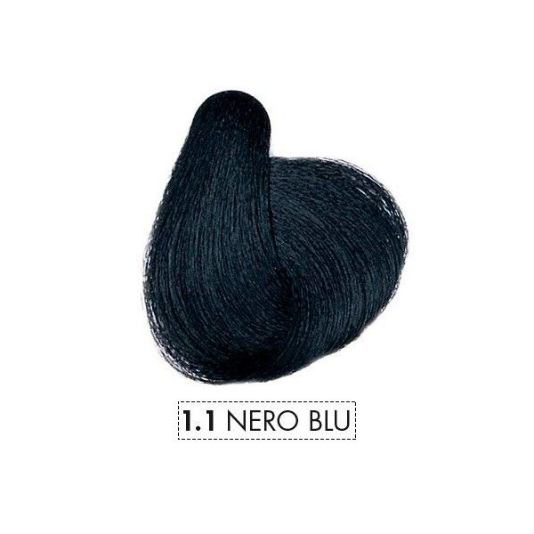 Vera Color - 1.1 Bleu Noir - Coloration Cheveux Sans Ammoniaque - Crème Colorante à la Kératine Végétale, Aloe Vera et Baies 