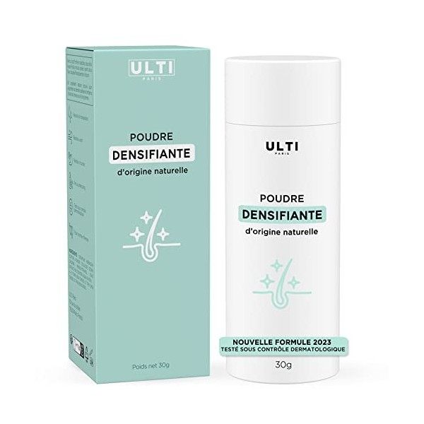 Ulti Paris fibre capillaire - 30g - Poudre densifiante cheveux naturelle dark brown - brun foncé I Poudre cheveux homme I C