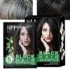 Joyivike Teinture instantanée pour Cheveux Noirs, Shampooing Cheveux Noirs pour Cheveux Naturels - Ingrédients naturels Teint