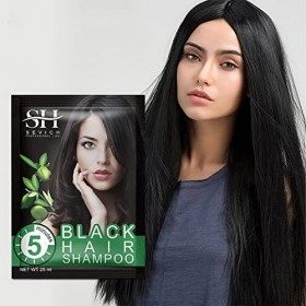 Joyivike Teinture instantanée pour Cheveux Noirs, Shampooing Cheveux Noirs pour Cheveux Naturels - Ingrédients naturels Teint