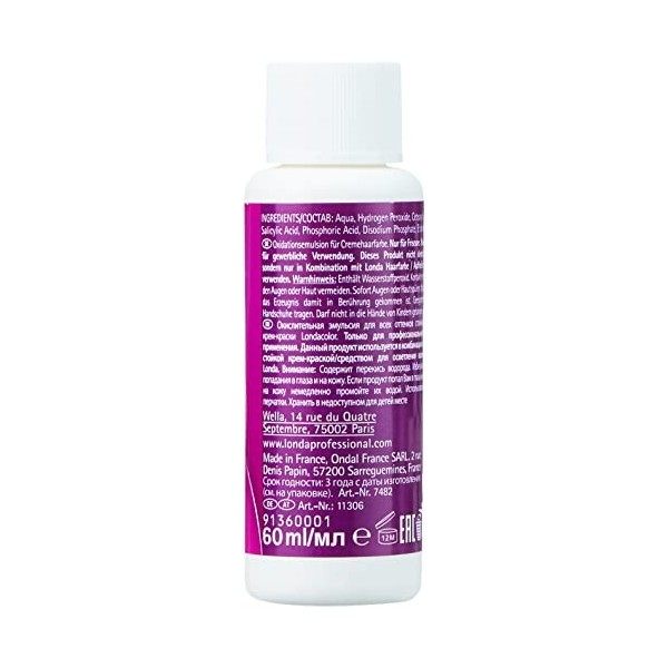 Londa Crème à loxydation pour les cheveux naturels Oxidant Permanent 6% 60 ml