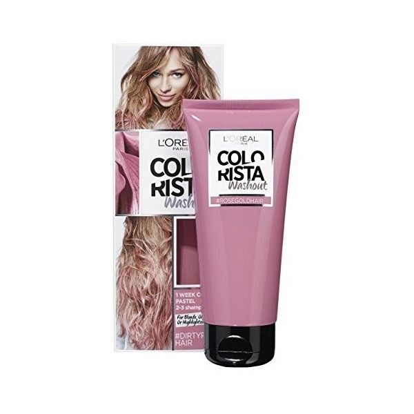 LOréal Paris Colorista Washout 1 Semaine - Coloration Temporaire pour Cheveux - Dirty Pink Rose - 80 ml