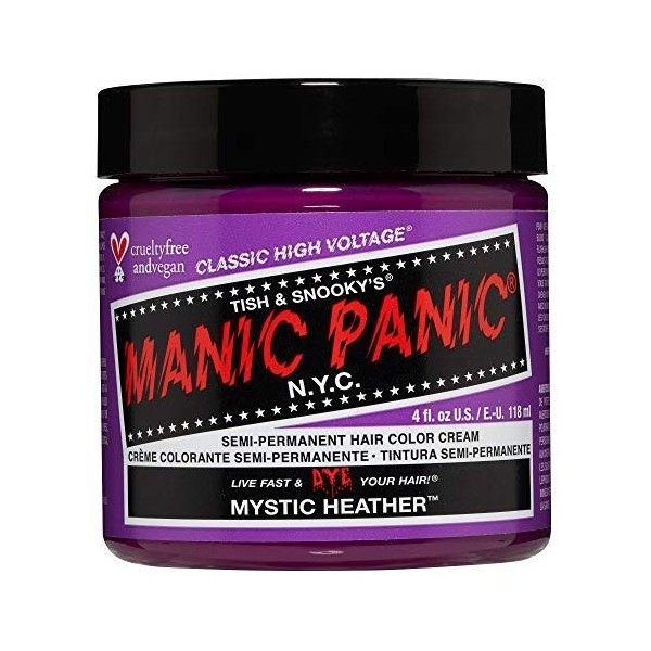 Manic Panic Mystic Heather Classic Creme, Vegan, Cruelty Free, Purple Semi Permanent Hair Dye 118ml