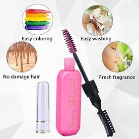 Craie Cheveux, Coloration Cheveux Temporaire, 8 Couleurs Cheveux Craie Peigne Cheveux Teinture Coloration Temporaire Non Toxi