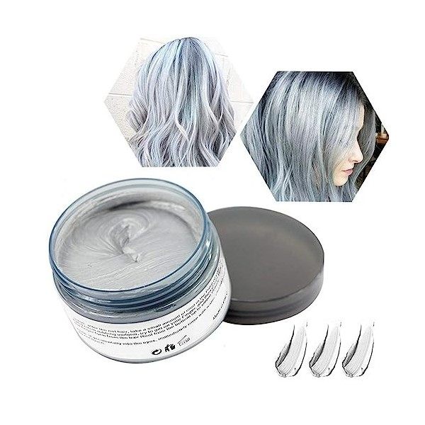 Cire Colorante Cheveux, Cheveux Cires Temporaire Couleur 120g, Formule Botanique Lavable DIY Crème Coiffante Naturelle, Convi