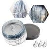 Cire Colorante Cheveux, Cheveux Cires Temporaire Couleur 120g, Formule Botanique Lavable DIY Crème Coiffante Naturelle, Convi