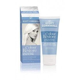 Scott Cornwall Colour Restore Iced Platinum Toner anti cheveux jaunes, usage multiple –&nbsp;Élimine les reflets jaunes pour obten