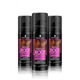 Schwarzkopf Root Retoucher Spray retouche racines 3 x 120 ml , coloration temporaire pour les cheveux gris, retoucheur de ra