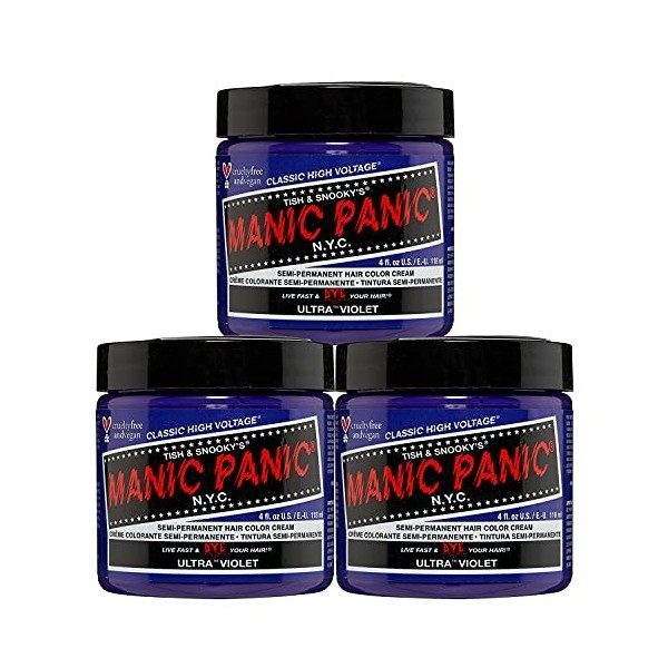 Manic Panic Deep Purple Dream Classic Creme, Vegan, Cruelty Free, Semi Permanent Hair Dye 118ml