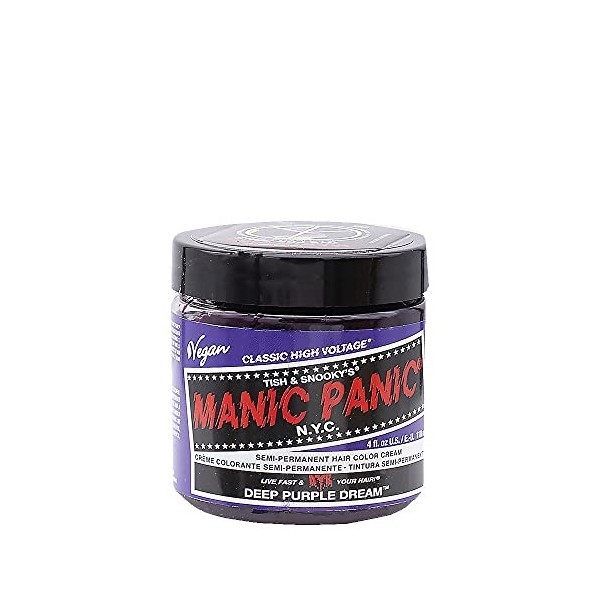 Manic Panic Deep Purple Dream Classic Creme, Vegan, Cruelty Free, Semi Permanent Hair Dye 118ml