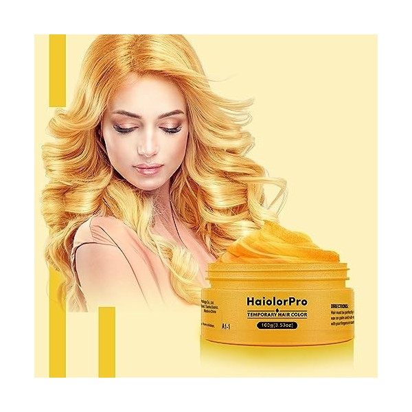 HaiolorPro Orange Cire Colorante Cheveux Homme et Femme, Gel Spray Colorant Cheveux pour Enfants, Maquillage de Coloration Te