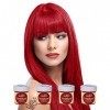 4 x La Riche Directions Semi-Permanent Hair Color 88ml Tubs - POPPY RED