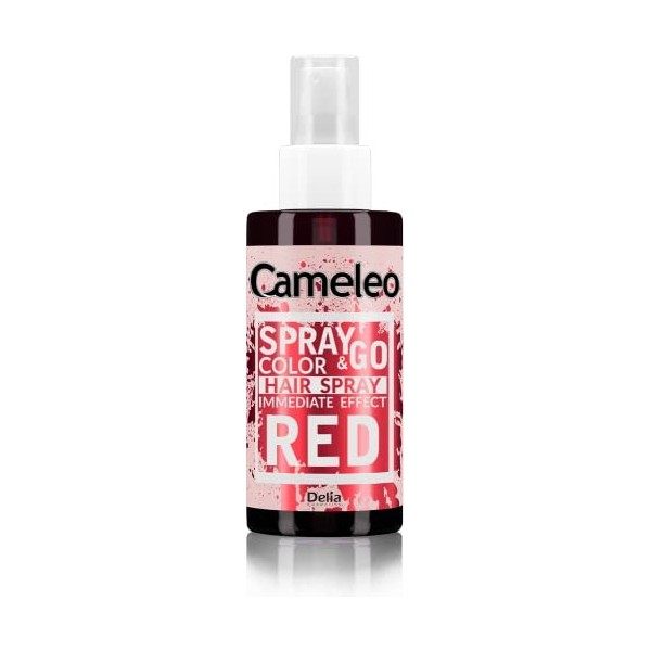Cameleo,Spray & Go,Spray de peinture pour cheveux,Rouge,pour cheveux blonds, blond platine et gris,il suffit de vaporiser et 