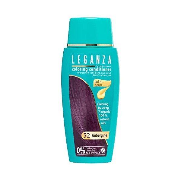 LEGANZA | Baume colorant naturel pour cheveux acajou foncé n° 61 | Baume colorant pour cheveux sans ammoniaque | Enrichi en h