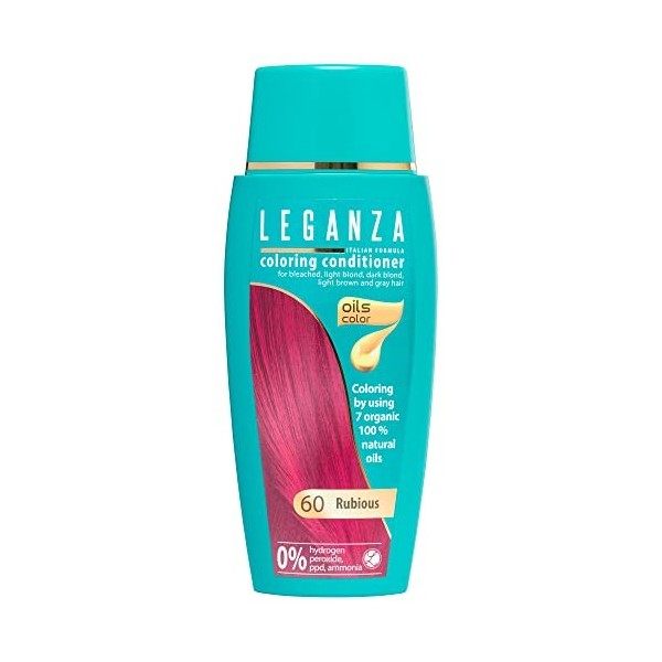 LEGANZA | Baume colorant naturel pour cheveux acajou foncé n° 61 | Baume colorant pour cheveux sans ammoniaque | Enrichi en h