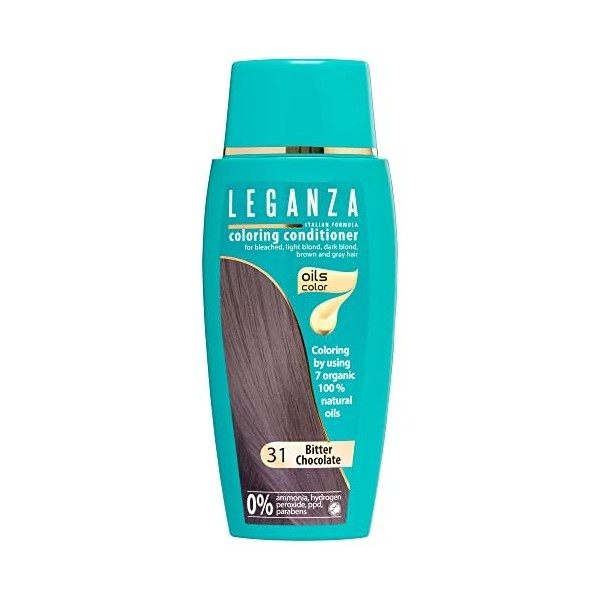 LEGANZA | Baume colorant naturel pour cheveux acajou foncé n° 61 | Baume colorant pour cheveux sans ammoniaque | Enrichi en h