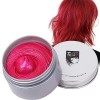 Rouge Cire Colorante Cheveux DIY Coloration Temporaire Lavable Unisexe Utiliser pour la fête de Noël dHalloween