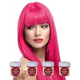 4 x La Riche Directions Semi-Permanent Hair Color 88ml Tubs - FLAMINGO PINK