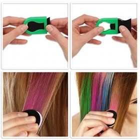 COM-FOUR® 6x craie capillaire lavable en différentes couleurs pour des mèches de cheveux colorées, mascara capillaire pour de