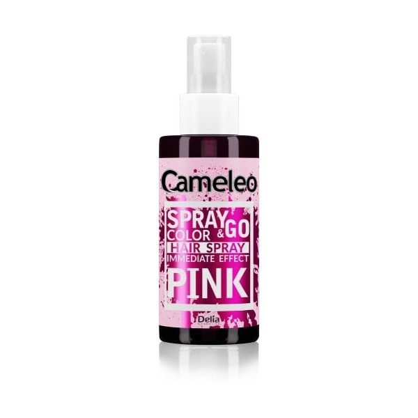 Cameleo,Spray & Go,Spray de peinture pour cheveux,Rose,pour cheveux blonds, blond platine et gris,il suffit de vaporiser et d