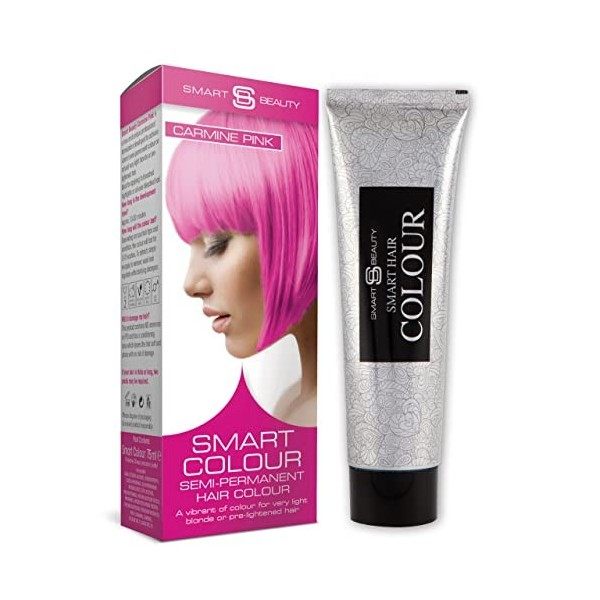Smart Beauty Carmine Pink, Semi-Permanent Hair Dye, Salon Quality Hair color with Conditioners, 75 ml