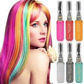 Newtic 6 Coloration temporaire pour cheveux, Craie Cheveux, Teinture pour Cheveux Lavable, Cheveux Mascara de Teinture Hair D
