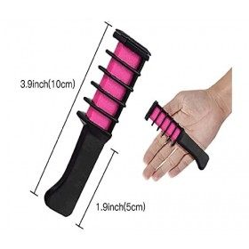 6 Couleur Peigne à Craie pour Cheveux, Cheveux Craie Peignes de craie temporaire Dye Couleur de Brosse pour adultes enfants c