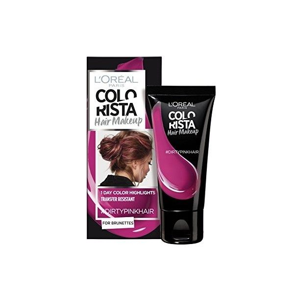 Colorista Hair Makeup Coloration Semi-permanente pour Brunettes Framboise 30 ml - Lot de 2