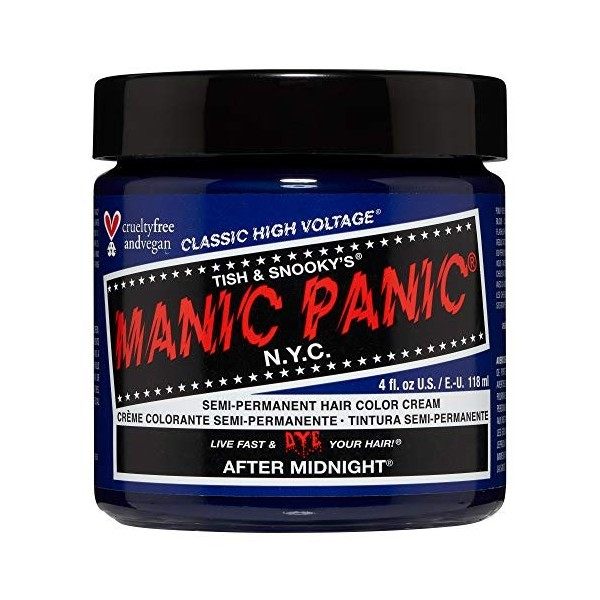 Manic Panic After Midnight Classic Creme, Vegan, Cruelty Free, Blue Semi Permanent Hair Dye 118ml