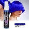30 ml Spray de couleur de cheveux bleu, Spray de couleur de cheveux temporaire jetable Spray de couleur de cheveux liquide DI