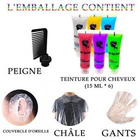 Byhoo Teinture pour cheveux foncés, peigne de teinture temporaire pour filles et femmes, excellent cadeau pour anniversaire, 