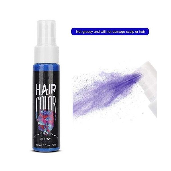 30 ml de Couleur de Cheveux Temporaire Bleu, Bricolage Spray de Teinture pour Hommes et Femmes, Coiffure Coiffure Spray Couve