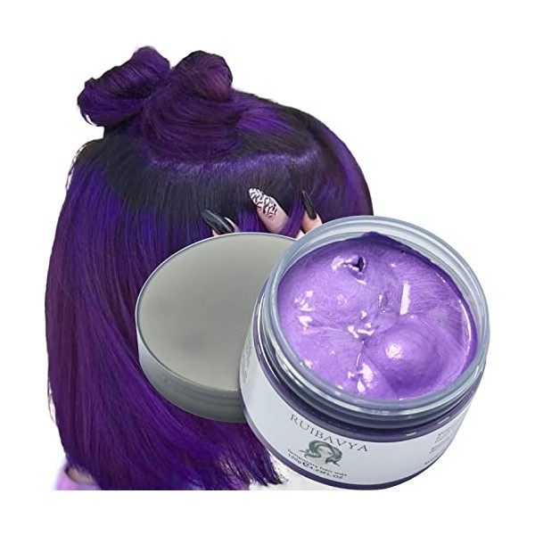 Hair Color Wax Pour Hommes et Femmes Cire Colorante Cheveux Cire Capillaire Jetable Cire Cheveux Lavable Mate Bleu